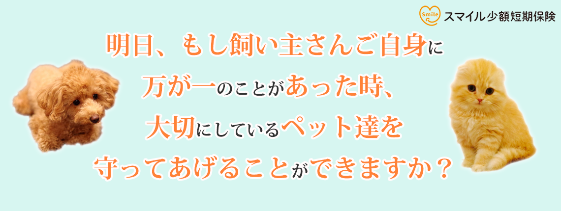 明日、もし飼い主さんご自身に万が一のことがあった時、大切にしているペット達を守ってあげることができますか？