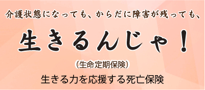 介護状態になっても、からだに障害が残っても、生きるんじゃ！生命定期保険